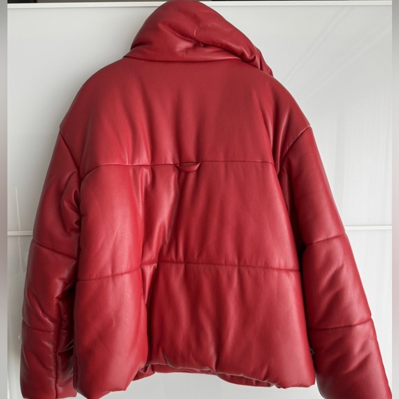 NANUSHKA Hide Quilted Padded Vegan
Leather Jacket Red - Picture 7 of 9